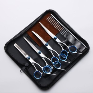 Juego de <span class=keywords><strong>Tijeras</strong></span> para Mascotas de Acero Inoxidable, Herramientas de Peluquería con Dientes Curvos para Cortar y Peinar el Pelo de Perros - Product Image 1