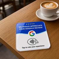 Support personnalisé en acrylique pour avis Google, 12 cm, avec NFC pour avis et code QR, pour affichage sur comptoir de café, salon, barbier