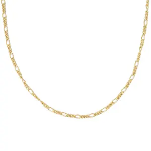 Gemnel trending products unique sterling silver gold plated figaro chain necklace jewelry