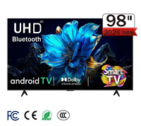 TV LED Layar Raksasa 98 Inci 4K HDTV Android Smart TV Rasio Aspek 16:9 untuk Proyek Hotel Afrika, TV Kamar Mandi Grosir SKD