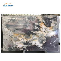 Décoration murale lumineuse à LED en marbre Lumistone violet poli naturel Dalle de quartzite violet de luxe