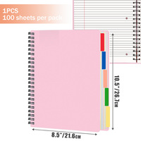 Grenzüberschreitendes Neues B5 Abreißbares Ringbuch, für Schüler & Büro, Liniertes Papier, Verstärkt 100 Blatt, Notizbuch