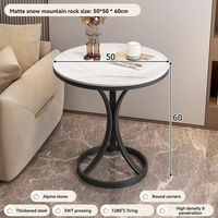 XTCFZ-014 moderne or acier inoxydable jambe dessus en marbre rond salon meubles de maison luxe côté centre café thé table