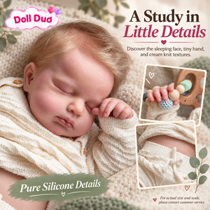 Muñeca Duo Personalizada de Silicona de 18 Pulgadas, Cuerpo Completo, Bebé Reborn Dormido, Color Crema, Dos Piezas, Regalo de Navidad Personalizado para Niños - Product Image 3