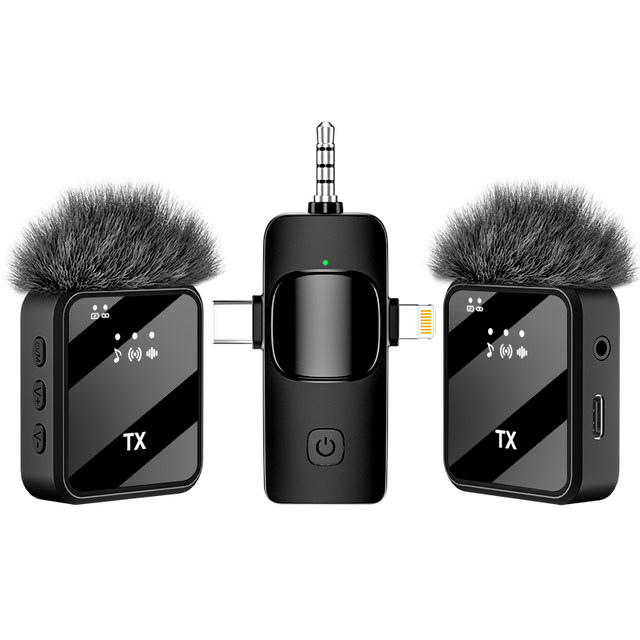F11-2 Wireless Mini Omni-directional Noise Cancelling Lavalier Microphone Kit for Vlogger Photo Video Audio Recording Live