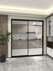Portes coulissantes en aluminium, portes patio en verre pour maisons, chambres, jardins, cloisons modernes, insonorisées, double vitrage, antivol - Product Image 1