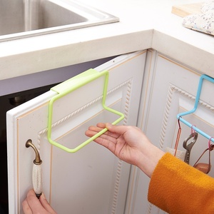2026 Creative <strong>Kitchen</strong> Punch-free Single Tier Movable Hanging Towel Rack Plastic Hanger Design for Cabinet Dishcloth <strong>Apron</strong> - Product Image 4