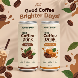 Bevanda Energetica Pronta da Bere Senza Zucchero con Caffè e Carbonato, Bottiglie e Lattine da 300ml, Etichetta Privata, Vendita all'Ingrosso - Product Image 6
