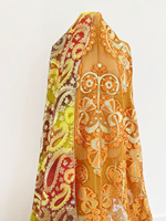 Tissu en mousseline de soie jacquard métallique, vente en gros, tissu en mousseline de soie lurex pour robe