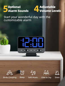Relojes Despertadores Digitales para Dormitorios: Números Grandes y Nítidos, <span class=keywords><strong>5</strong></span> Niveles de Brillo Ajustables - Fáciles de Leer <span class=keywords><strong>a</strong></span> lo Largo de la Habitación - <span class=keywords><strong>5</strong></span> Sonidos de Alarma - Product Image 3