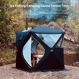 Portable en aluminium étanche tente extérieure pêche d'été pêche sur glace <span class=keywords><strong>plage</strong></span> Sauna utiliser coton ignifuge deux portes fenêtre - Product Image 1
