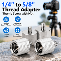 Adaptateur de filetage en alliage d'aluminium 1/4-20 à 5/8-11 avec vis moletée pour trépied d'appareil photo, support de microphone, sur mesure 1/4 3/8 OEM en acier inoxydable