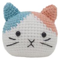 Ornamen kucing Calico rajut buatan tangan boneka kucing lucu hadiah kreatif untuk teman pacar PP katun diisi merek KIVA