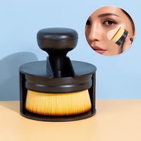 Pinceau de maquillage en fibres synthétiques très vendu pour le fond de teint avec manche en plastique pour le corps - Rangement facile