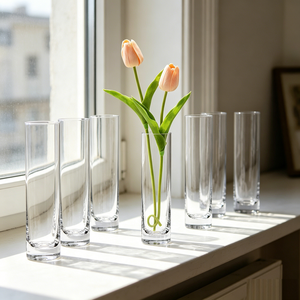 Venta al por Mayor de Fábrica, Paquete a Granel de Mini Jarrones Cilíndricos de Vidrio Transparente, Centro de Mesa Floral Moderno para Decoración de Mesa del Hogar - Product Image 5