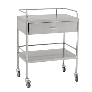 Topkwaliteit Beweegbare Roestvrijstalen Ziekenhuis Medische Nood Trolley Behandeling Kar Met 2 Laden En 2 Planken CY-D402A - Product Image 5