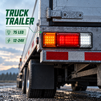 Feu arrière combiné HSSH 75 LED 12V 24V Stop Clignotant Marche arrière pour Camion Remorque
