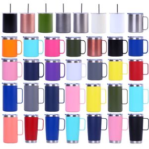 20oz Insulated Tumbler Stainless Steel Coffee Travel Mug With Lid Spill-proof Thermal Cup Car Camping <b>for</b> <b>Hot</b> Cold <b>Drinks</b> - Product Image 5