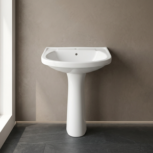 Lavabo sur pied Vistaar en céramique, forme carrée, pour salle de bain - Product Image 3