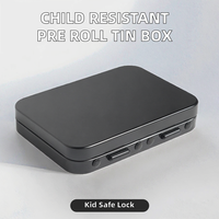 Boîte de rangement rectangulaire en fer blanc résistante aux enfants avec loquet verrouillable, logo personnalisé, boîte en métal OEM ODM