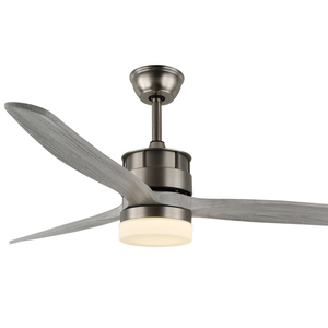 Quạt Trần LED Lưỡi Gỗ Cứng 52 Inch Kiểu Bắc Âu Công Nghiệp Yên Tĩnh Quạt Trần Gỗ Điều Khiển Từ Xa Quạt Chiếu Sáng - Product Image 1