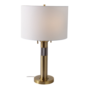 Lampada da Tavolo Contemporanea in Metallo con Paralume Bianco per Scrivania, Comodino o Illuminazione Decorativa d'Accento - Product Image 2