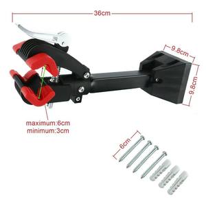 Support mural en acier pour bicyclette Tentures d'intérieur pour VTT Support de stationnement avec support de rangement Réparation de vélo Équipement d'intérieur - Product Image 4