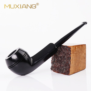 Muxiang Handmade Solid Wood Tobacco Pipe Straight Type Acrylic Mouthpiece Briarwood Smoking Pipe Custom Made - Product Image 3