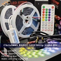 Kit de Bande LED RGBIC WS2811 5M 12V Directionnable 16 Millions de Couleurs Contrôle par Application Noël Musical Décoration de Noël CE RoHS