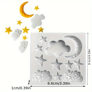 Star Moon Cloud Silicone Mold For <b>Cake</b> <b>Decorating</b> Baking Tools Fondant Candy Molding Themed Party <b>Supplies</b> - Product Image 2