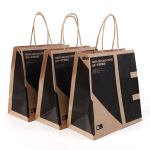 Bolsa de Papel Kraft para Comida para Llevar con Asas y Logotipo Personalizado, Bolsa de Compras - Product Image 3