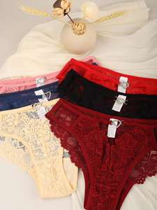 กางเกงชั้นในลายลูกไม้สำหรับผู้หญิงชุดชั้นในลูกไม้นุ่มสีใสสำหรับเด็กผู้หญิง - Product Image 5