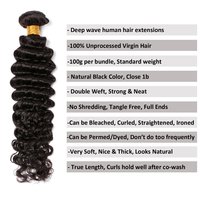 Lots de Cheveux Naturels de Qualité 9A, 10A, 12A; Extensions de Cheveux Humains Vierge Ondulés Brésiliens Type Vison