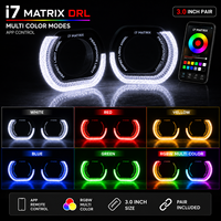 Lumières de jour LED pour voiture avec télécommande APP Matrix RGBW, écran 3,0 pouces, DRL, systèmes d'éclairage automobile