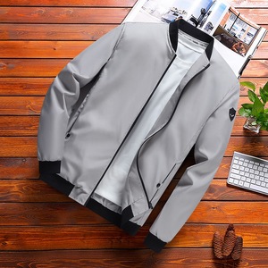 <span class=keywords><strong>Cardigan</strong></span> zippé uni à col montant pour <span class=keywords><strong>homme</strong></span>, coupe ajustée, printemps et automne - Product Image 1