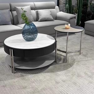 Diseño personalizado casa mesa de centro de madera blanco y negro moderno de lujo mesa de café conjunto de sala de estar - Product Image 6