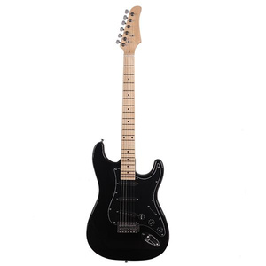 Stylish Black Electric <b>Guitar</b> With Solid Body, Maple Neck, Ebony Fretboard, S-S-S Pickups, Tremolo Bridge For Music Enthusiasts - Product Image 1