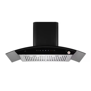 Campana Extractora Moderna de Vidrio Curvo de 90 cm, Control por Botones, Acero Inoxidable, Montaje en Pared, Campana de Cocina para Hogar y Hotel - Product Image 6