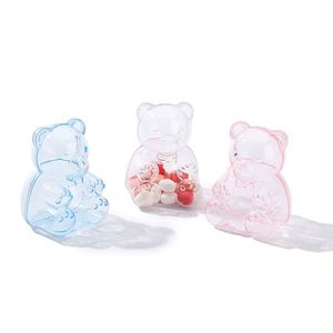 Venta al por mayor: 12 unidades de bonitas cajas de dulces con forma de oso, tarros de almacenamiento de plástico transparente para pendientes, galletas y otros dulces, ideales para guardar. - Product Image 2