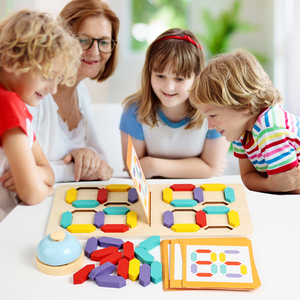 Neues Montessori Himmel-Holzspielzeug Unisex Vorschul-Frühbildungsmathematik-Spielzeug Zahlen-Bauklötze Farbzuordnungs-Puzzle Entwicklungsfördernd - Product Image 3