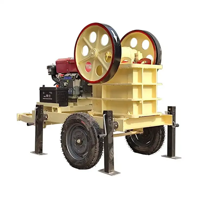 Fine gravel mini stone crusher household use PE 250x400 mobile diesel jaw crusher with conveyor