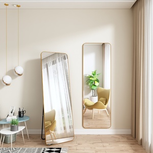 Factory Supply Morden Luxury Living Room Make-up Dressing Iron Frame Rectangle <strong>Stand</strong> Support/Wall Mounted Large <strong>Floor</strong> <strong>Mirror</strong> - Product Image 4