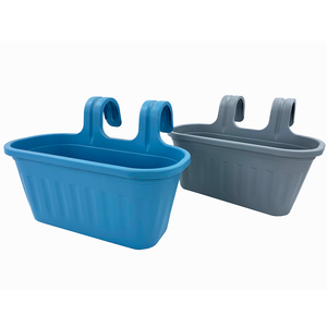 Jardín al aire libre oval colgante <span class=keywords><strong>de</strong></span> plástico <span class=keywords><strong>maceta</strong></span> <span class=keywords><strong>de</strong></span> flores ollas para barandillas balcón - Product Image 1