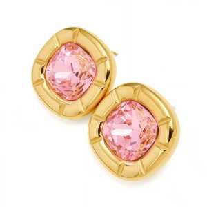 1 Pair Women's Vintage Luxury Multi-Color Square Zircon Stainless Steel 18K Gold Plated Drop <b>Earrings</b> Party Niche Trendy Design - Product Image 4