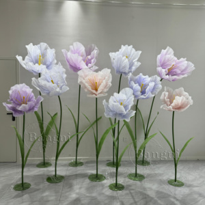 Fleurs artificielles géantes modernes en organza, tulipes violettes suspendues pour mariage, fête, événement, décoration, <span class=keywords><strong>anniversaire</strong></span>, baby shower, scène, photo - Product Image 3