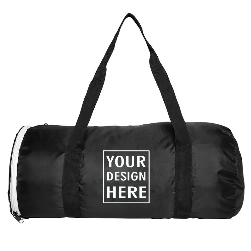 Custom Wholesale Logo Printed Polyester Nylon Waterproof Luggage Large Packable Sport Gym bags Foldable Travel Duffel Bags