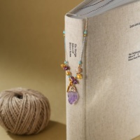Collier chaîne en alliage plaqué argent/or TANGPEI, pendentif lettre d'amour brume violette, motif lotus, design tendance