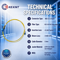 Kabel Patch Fiber Optik KEXINT 2M MDC UPC ke LC UPC Uniboot G657A OS2 LSZH (OFNR) 1310/1550nm FTTX Jumper