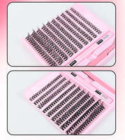 200 cils DIY en éventail naturels avec cils effilés, aspect naturel, courbure D, cils en grappe 30D/40D et cheveux synthétiques de 8-16mm