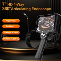 Caméra d'inspection endoscopique à double objectif 4 voies 360°, 4,0 mm, écran 7 pouces pour l'inspection automobile, boroscope articulé